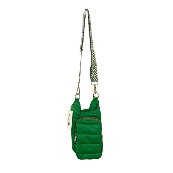 WanderFull HydroBag Green Puffer Crossbody Water Bottle Bag Carrier Sling NEW - Picture 1 of 9